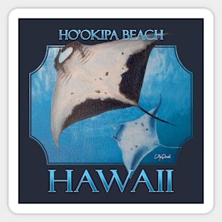 Ho'okipa Beach Hawaii Manta Rays Sea Rays Ocean Sticker